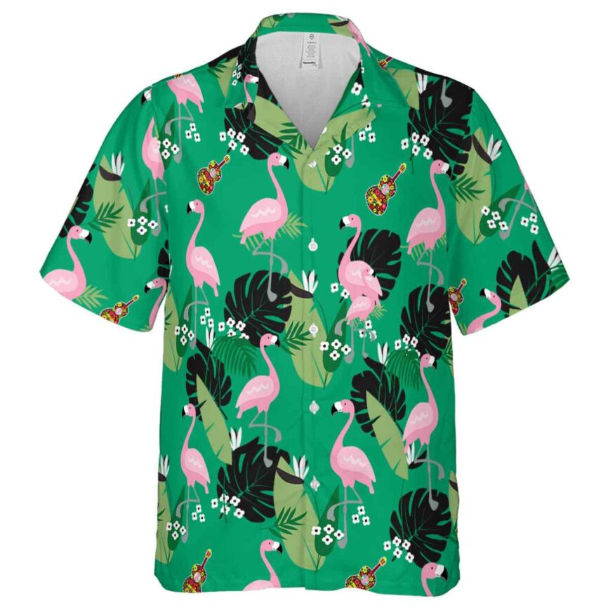 Ukulele Tropical Flamingo Hawaiian Shirt Fashion forward