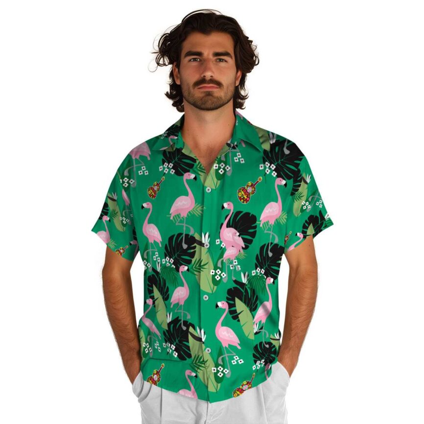 Ukulele Tropical Flamingo Hawaiian Shirt New Arrival