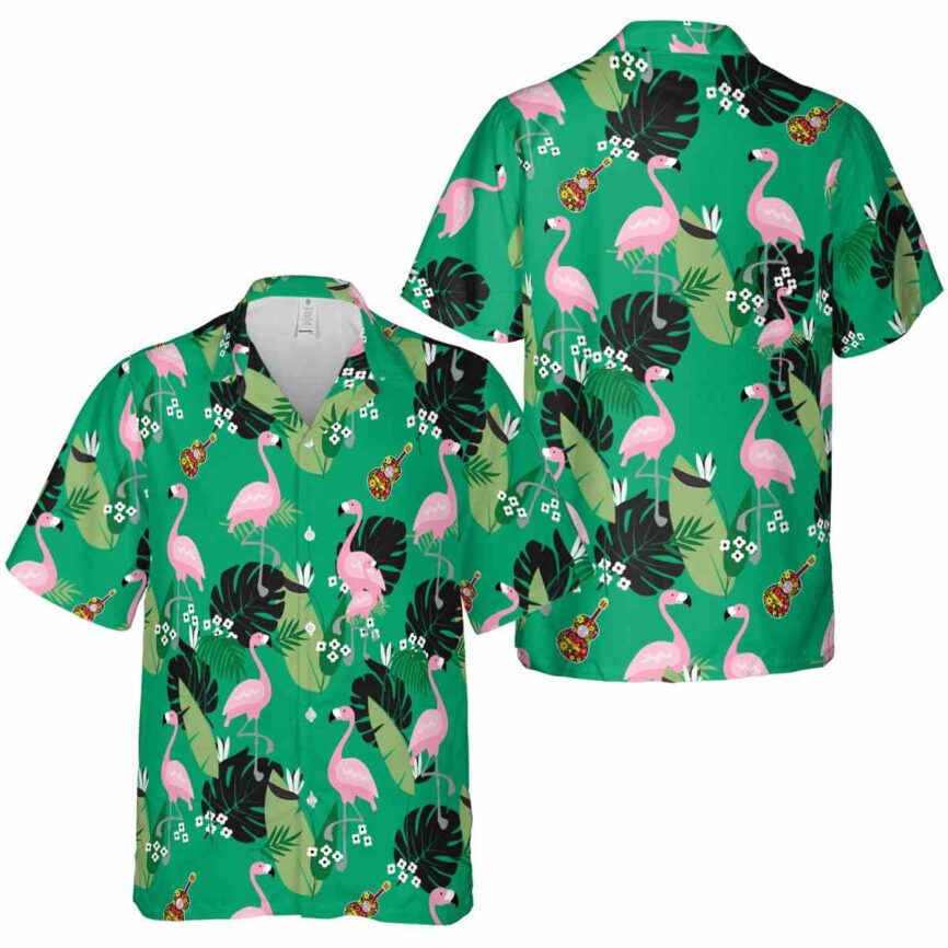 Ukulele Tropical Flamingo Hawaiian Shirt Premium grade