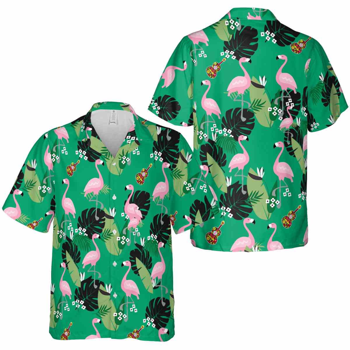 Ukulele Tropical Flamingo Hawaiian Shirt Premium grade Ukulele Tropical Flamingo Hawaiian Shirt Premium grade