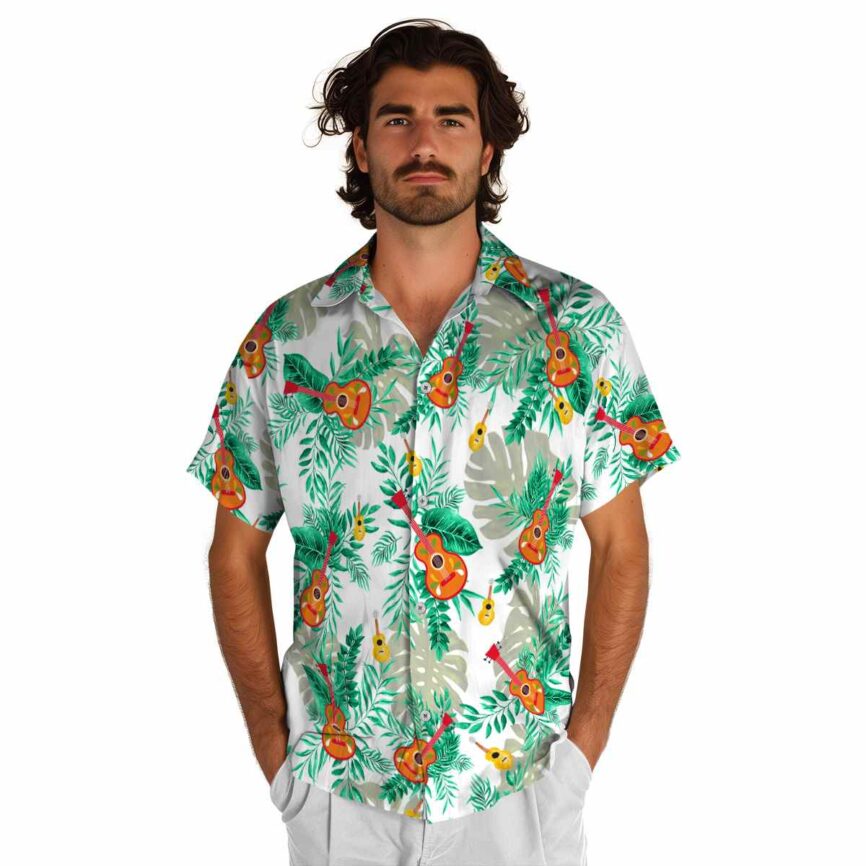 Ukulele Tropical Fronds Hawaiian Shirt New Arrival
