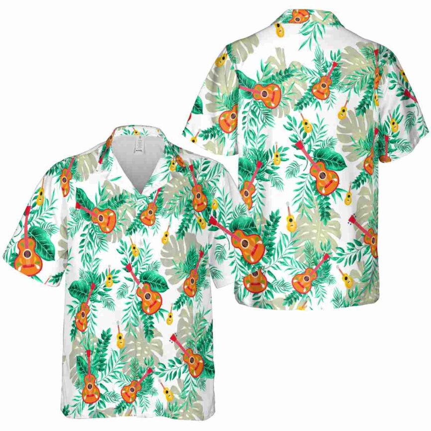 Ukulele Tropical Fronds Hawaiian Shirt Premium grade