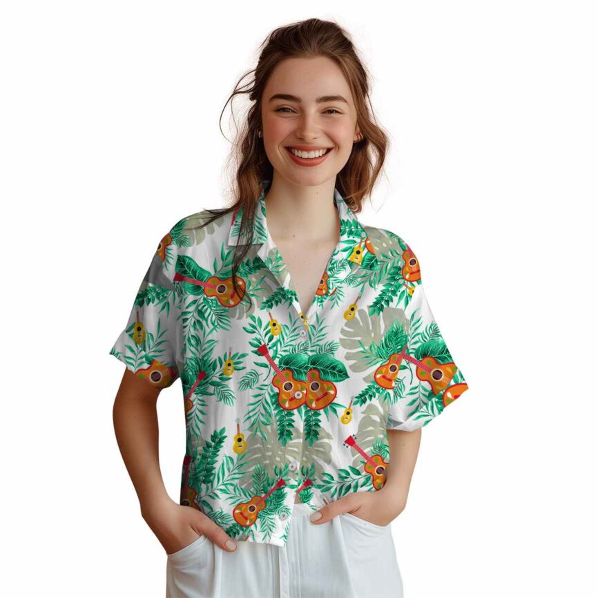 Ukulele Tropical Fronds Hawaiian Shirt Top rated