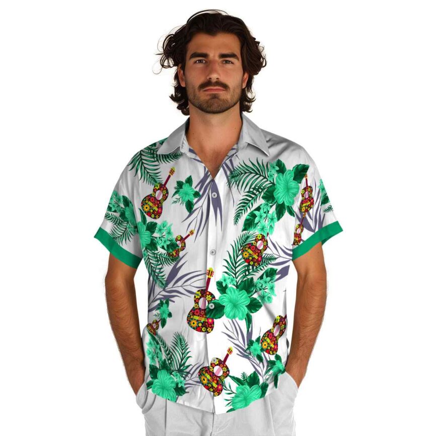 Ukulele US Flag Floral Hawaiian Shirt New Arrival
