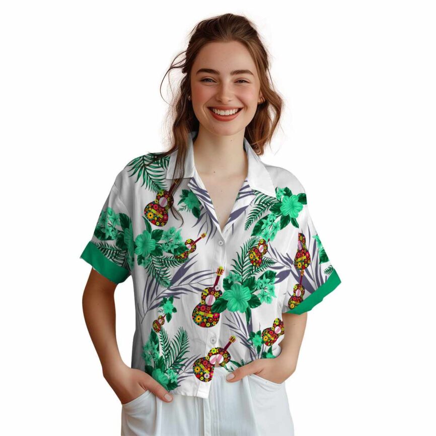 Ukulele US Flag Floral Hawaiian Shirt Top rated