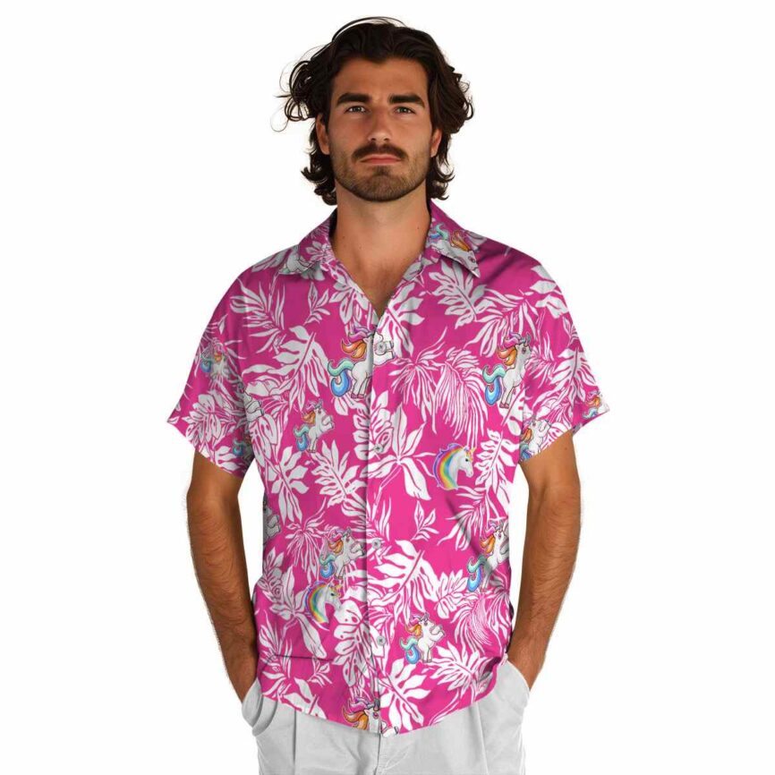 Unicorn Bold Foliage Hawaiian Shirt New Arrival