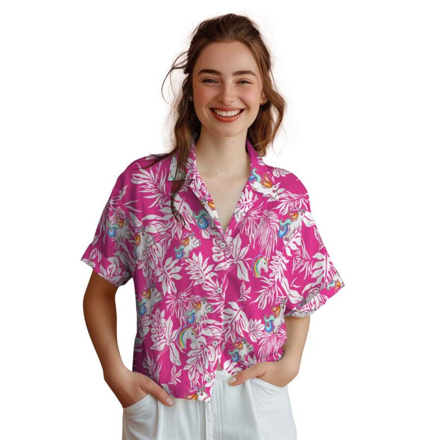 Unicorn Bold Foliage Hawaiian Shirt Top rated