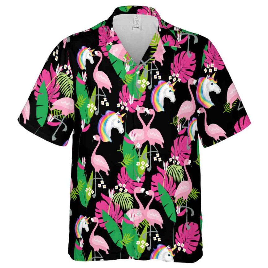 Unicorn Flamingo Leaf Hawaiian Shirt Fashion forward