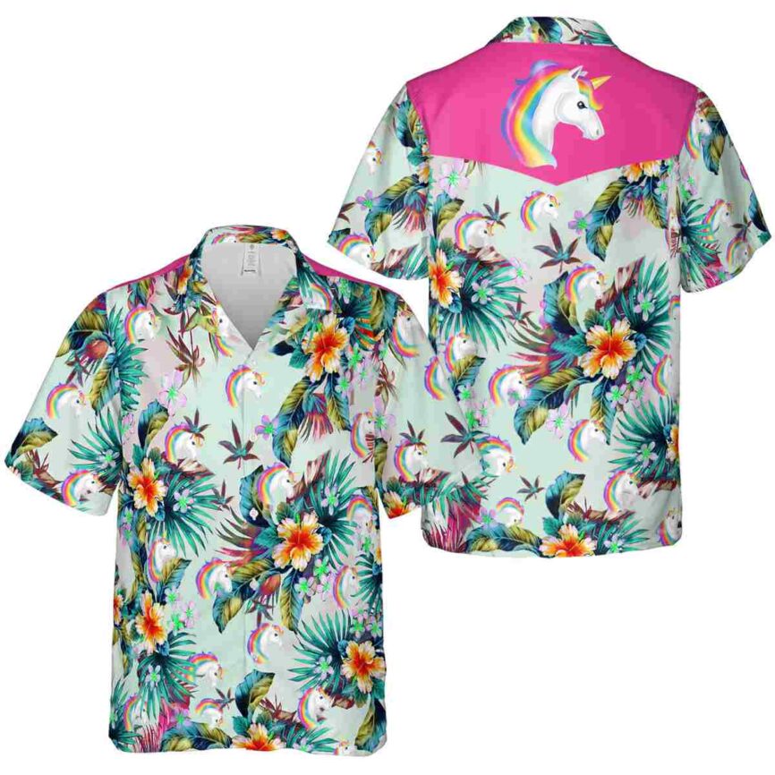 Unicorn Floral Burst Hawaiian Shirt Premium grade