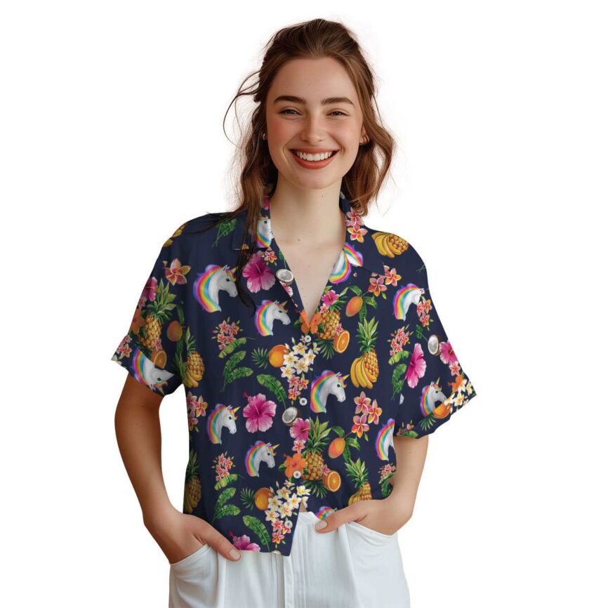 Unicorn Fruit Pattern Hawaiian Shirt Top rated