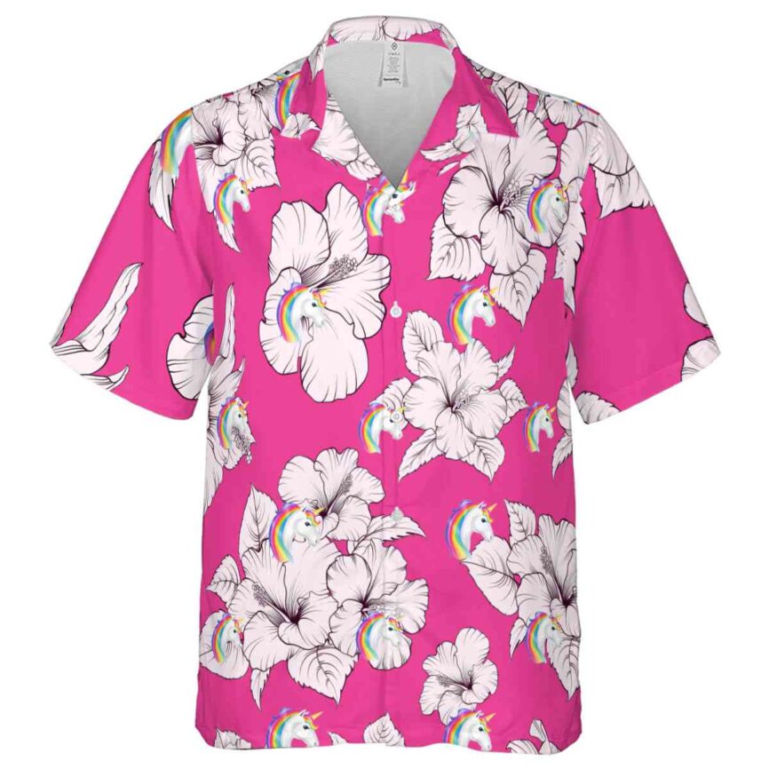 Unicorn Hibiscus Flower Hawaiian Shirt Fashion forward