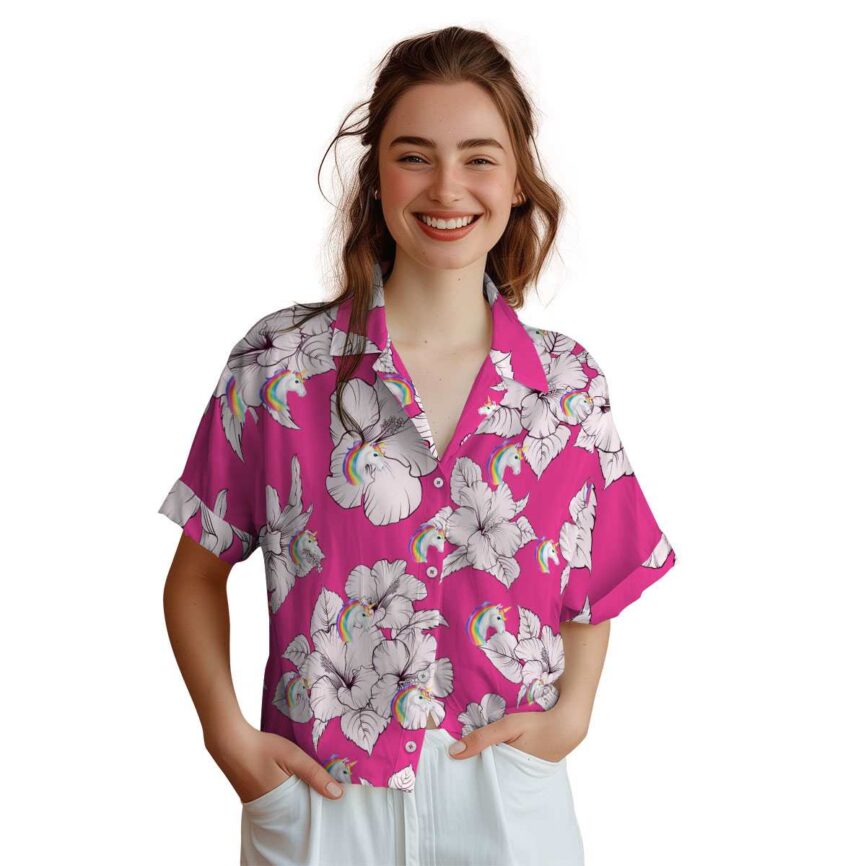 Unicorn Hibiscus Flower Hawaiian Shirt Top rated