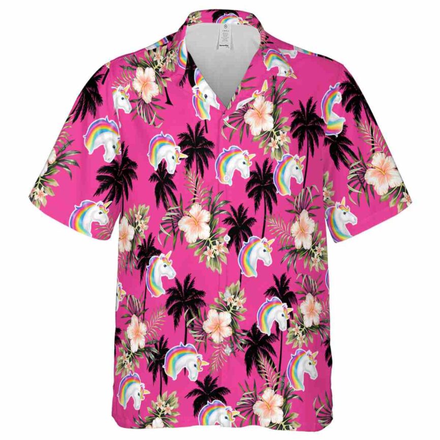 Unicorn Hibiscus Palm Hawaiian Shirt Fashion forward