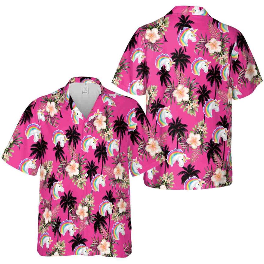 Unicorn Hibiscus Palm Hawaiian Shirt Premium grade