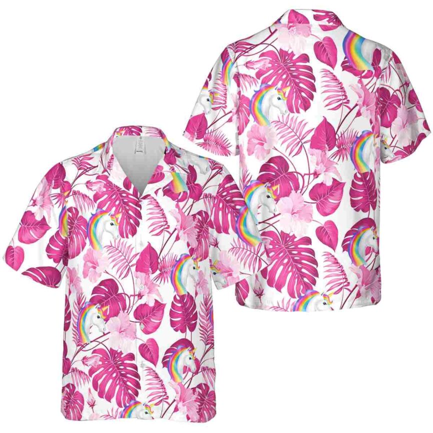 Unicorn Leaf Pattern Hawaiian Shirt Premium grade
