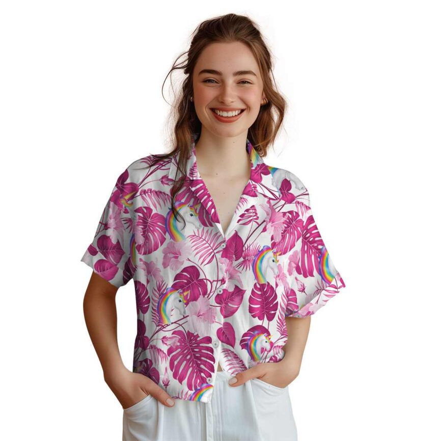 Unicorn Leaf Pattern Hawaiian Shirt Top rated