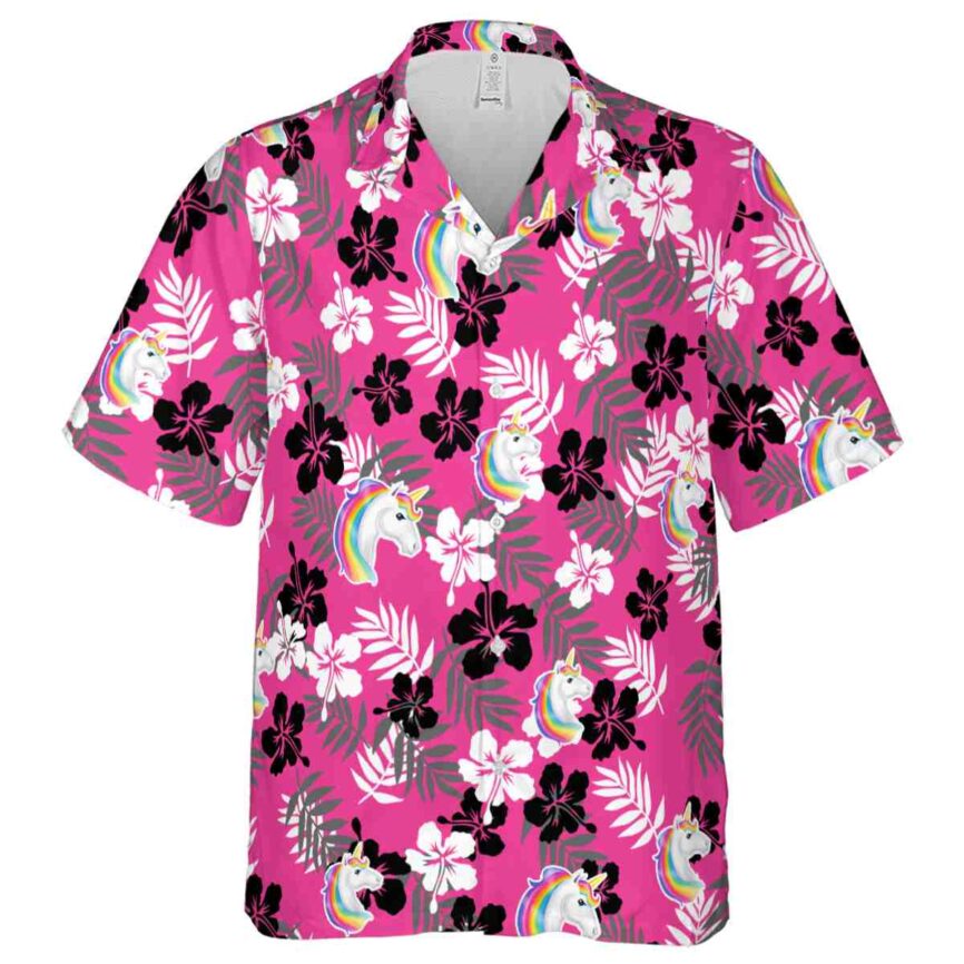 Unicorn Leafy Hibiscus Hawaiian Shirt Fashion forward