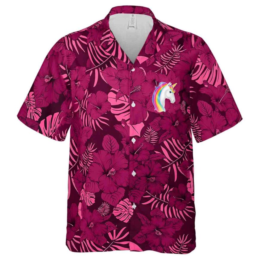 Unicorn Monochrome Floral Hawaiian Shirt Fashion forward