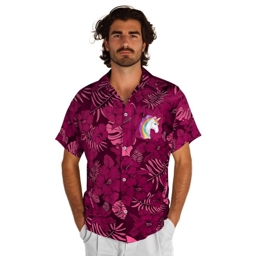 Unicorn Monochrome Floral Hawaiian Shirt New Arrival