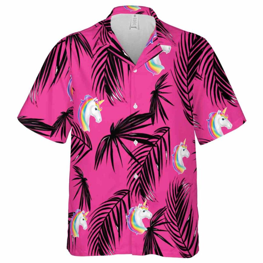Unicorn Monochrome Palm Hawaiian Shirt Fashion forward