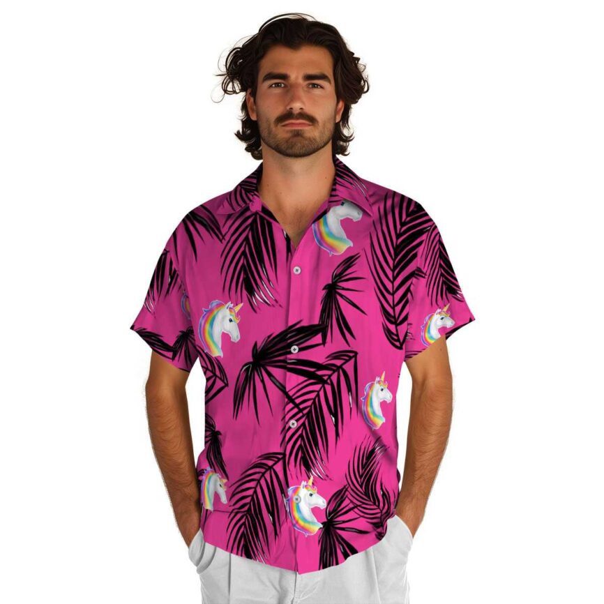 Unicorn Monochrome Palm Hawaiian Shirt New Arrival