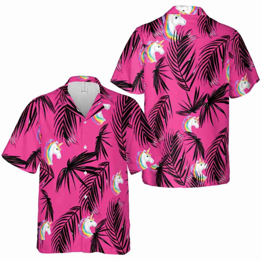 Unicorn Monochrome Palm Hawaiian Shirt Premium grade