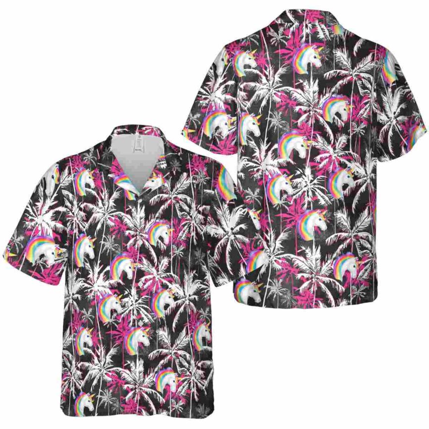 Unicorn Palm Themed Hawaiian Shirt Premium grade