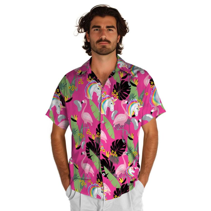 Unicorn Pink Flamingo Hawaiian Shirt New Arrival