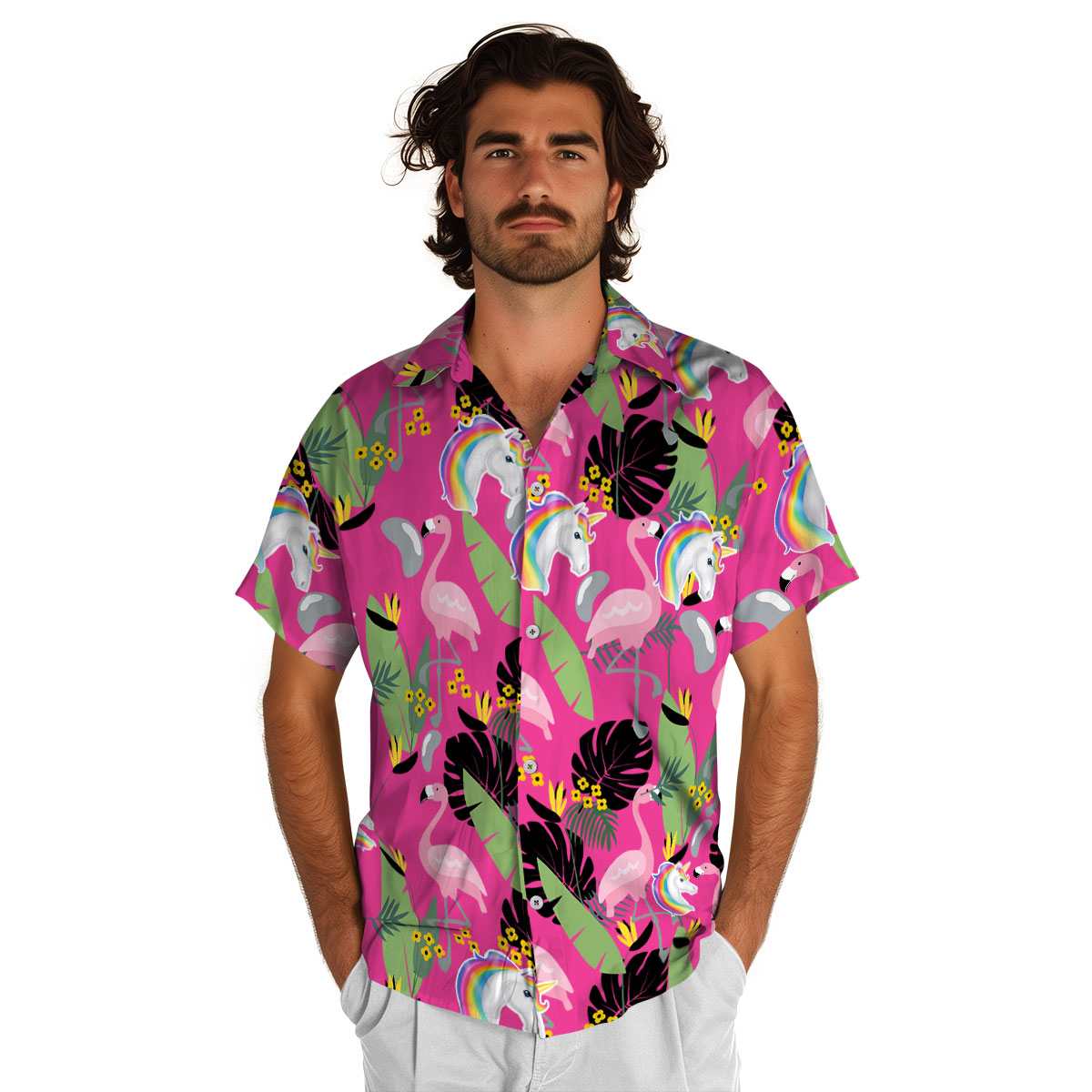 Unicorn Pink Flamingo Hawaiian Shirt New Arrival Unicorn Pink Flamingo Hawaiian Shirt New Arrival