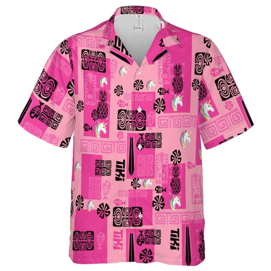 Unicorn Tiki Motifs Hawaiian Shirt Fashion forward