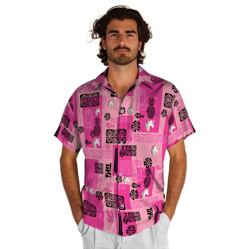 Unicorn Tiki Motifs Hawaiian Shirt New Arrival