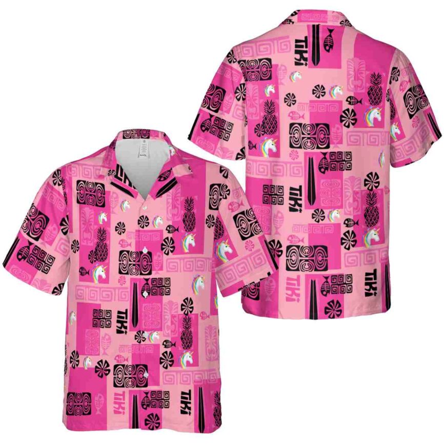 Unicorn Tiki Motifs Hawaiian Shirt Premium grade