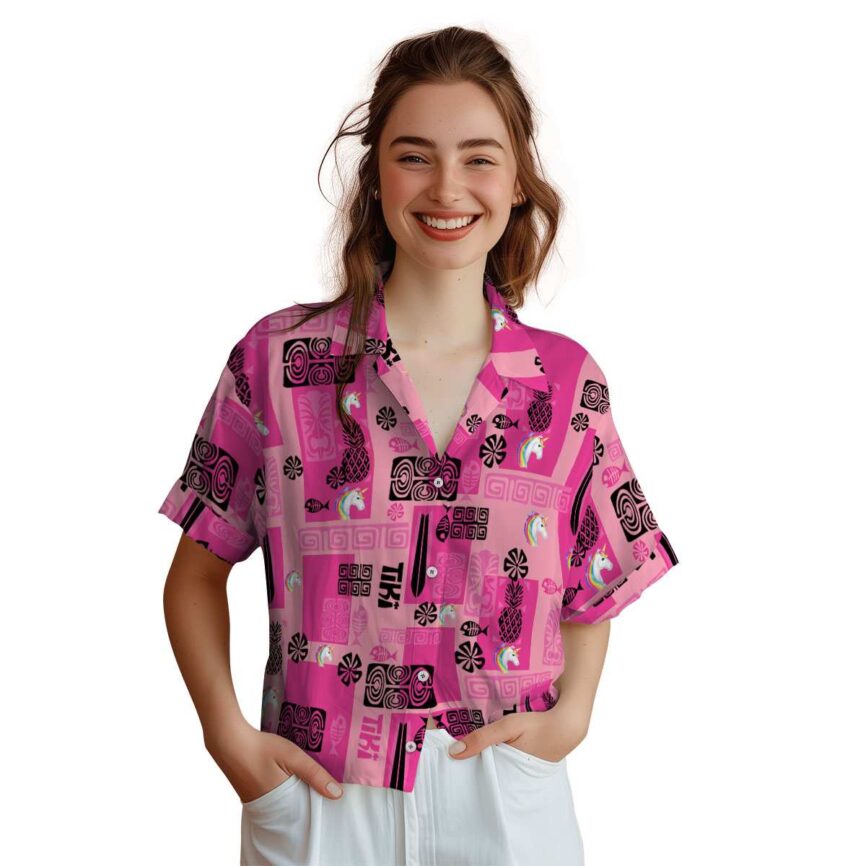Unicorn Tiki Motifs Hawaiian Shirt Top rated