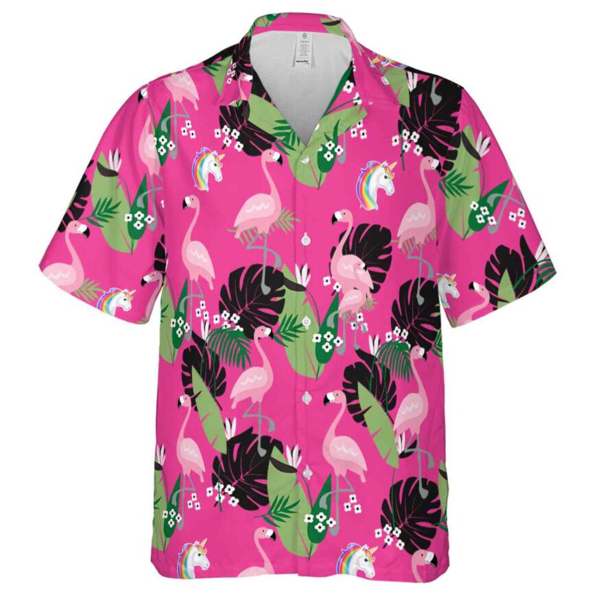 Unicorn Tropical Flamingo Hawaiian Shirt Fashion forward