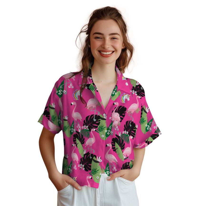 Unicorn Tropical Flamingo Hawaiian Shirt Top rated