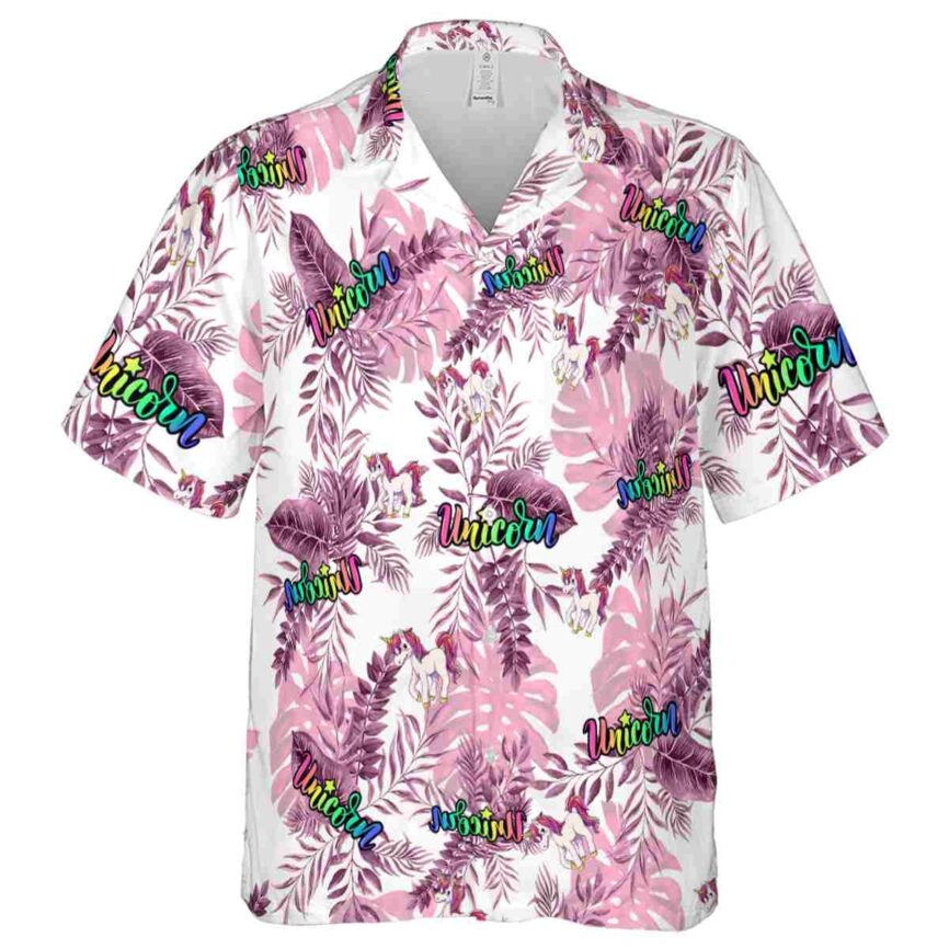 Unicorn Tropical Fronds Hawaiian Shirt Fashion forward