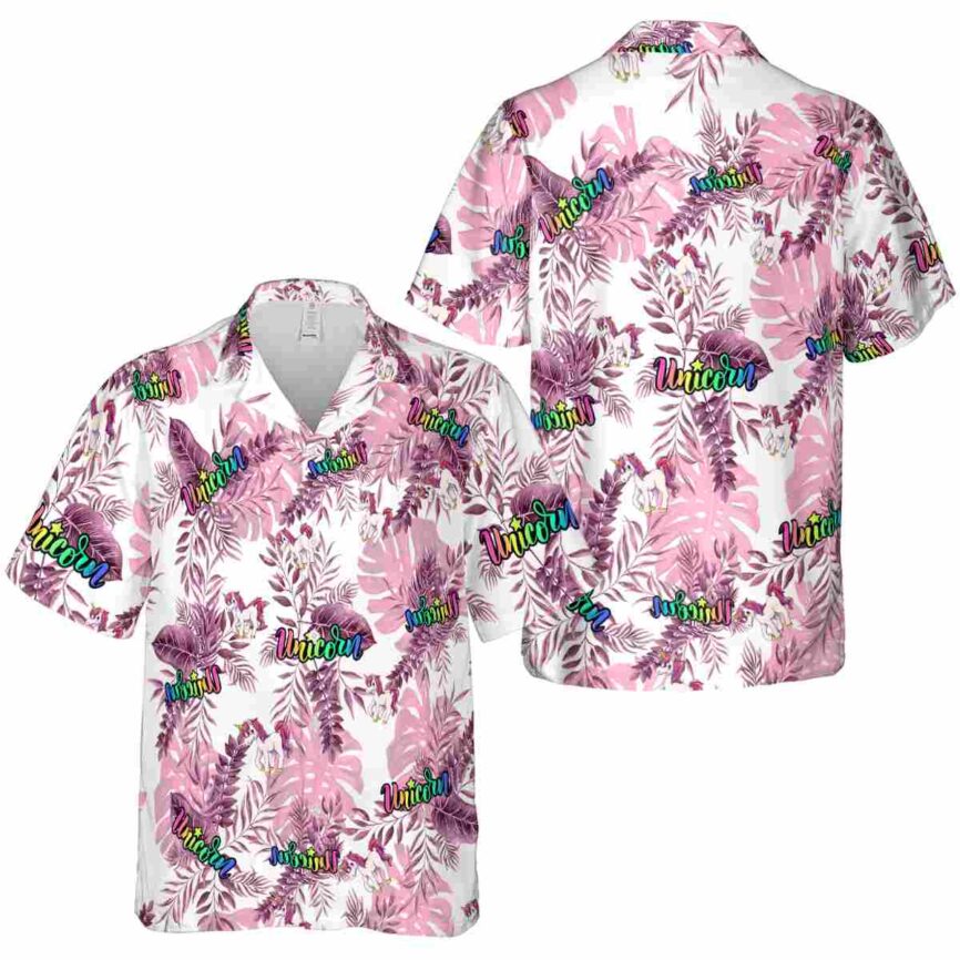 Unicorn Tropical Fronds Hawaiian Shirt Premium grade