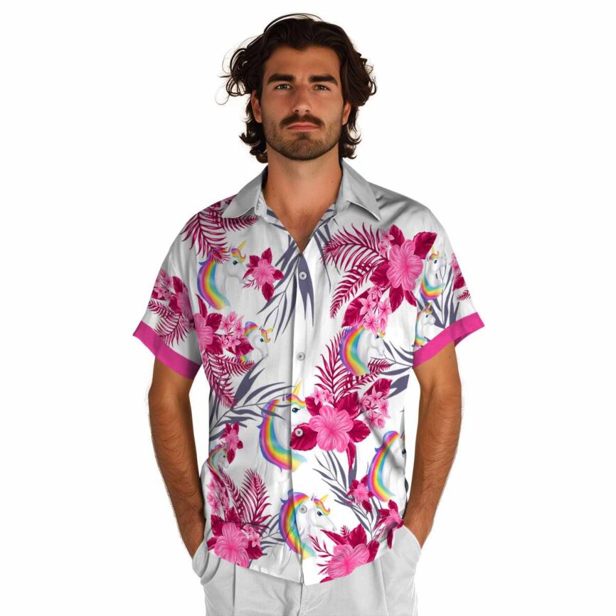 Unicorn US Flag Floral Hawaiian Shirt New Arrival