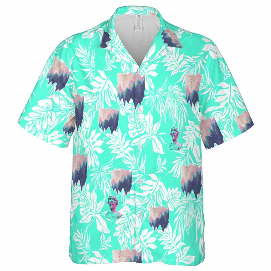 Vaporwave Bold Foliage Hawaiian Shirt Fashion forward