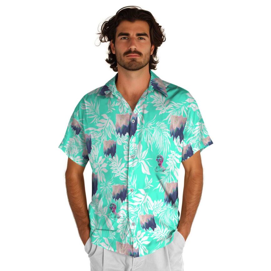 Vaporwave Bold Foliage Hawaiian Shirt New Arrival
