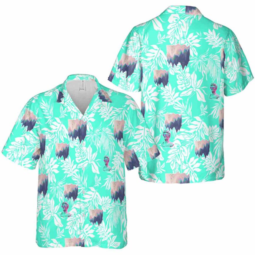Vaporwave Bold Foliage Hawaiian Shirt Premium grade
