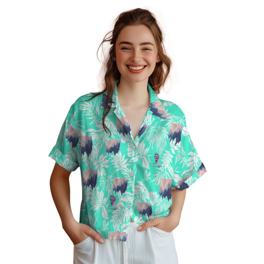 Vaporwave Bold Foliage Hawaiian Shirt Top rated