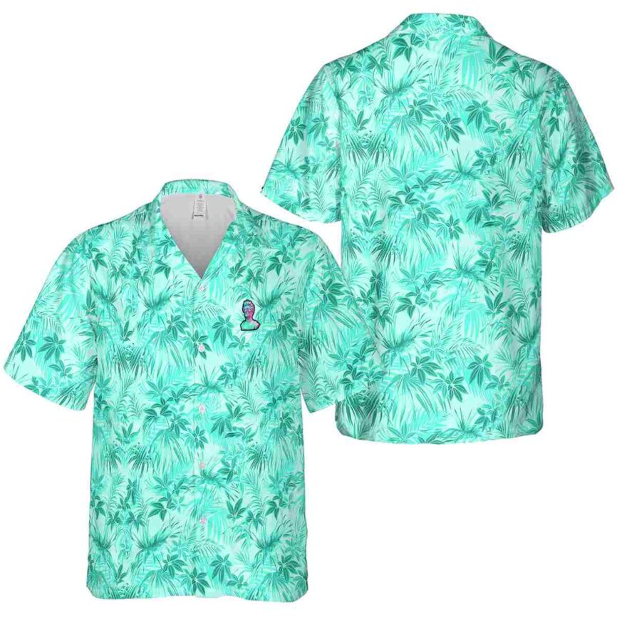 Vaporwave Foliage Print Hawaiian Shirt Premium grade