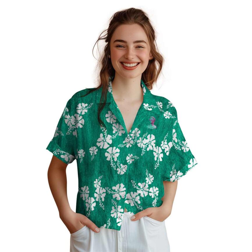 Vaporwave Hibiscus Blossom Hawaiian Shirt Top rated