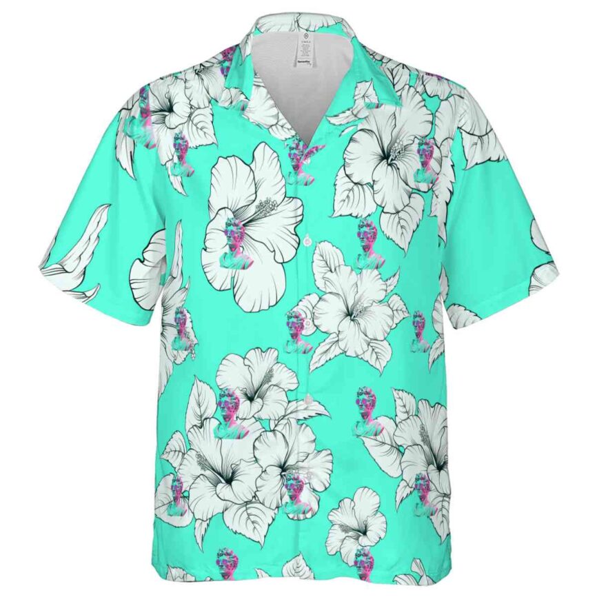 Vaporwave Hibiscus Flower Hawaiian Shirt Fashion forward