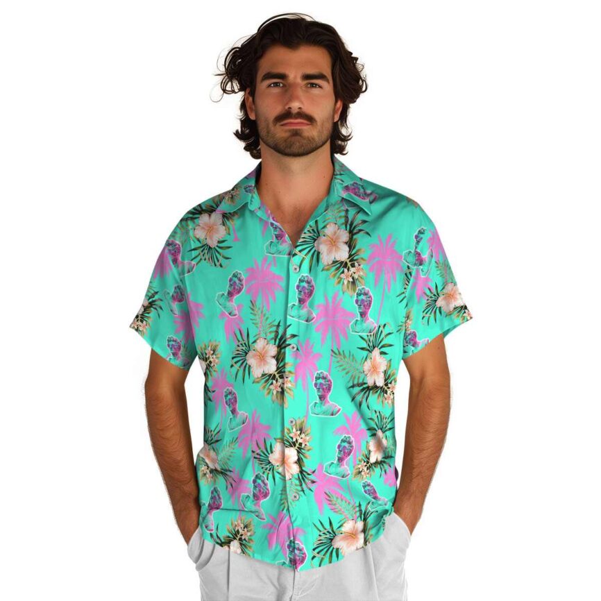 Vaporwave Hibiscus Palm Hawaiian Shirt New Arrival
