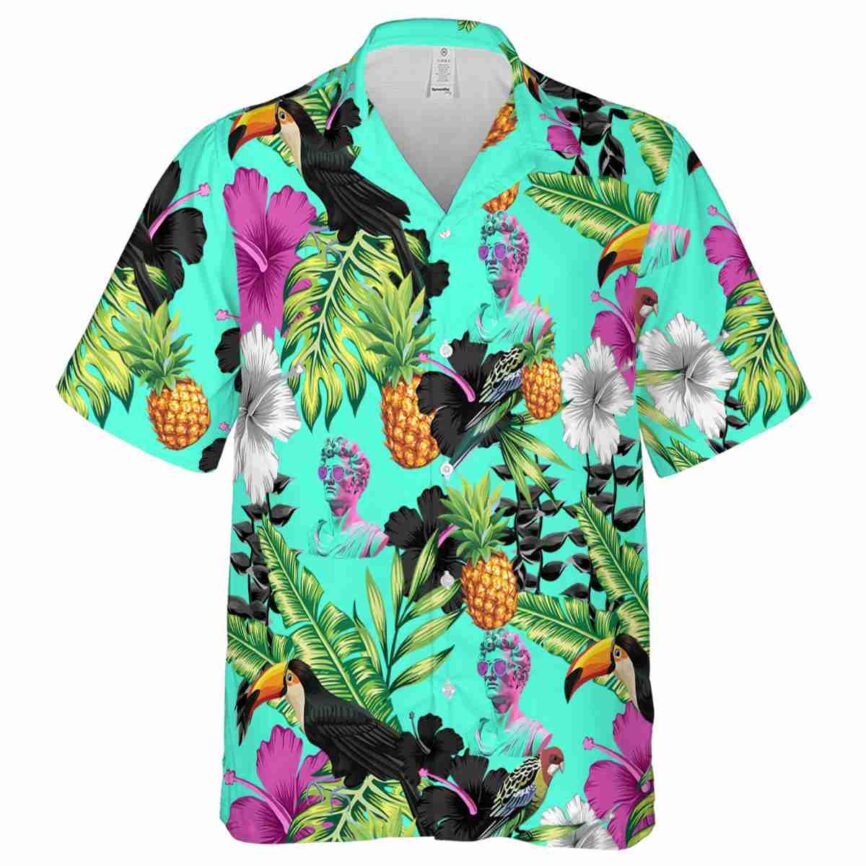 Vaporwave Leafy Toucan Hawaiian Shirt Fashion forward