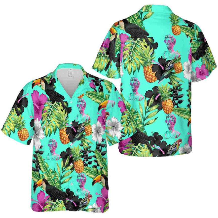 Vaporwave Leafy Toucan Hawaiian Shirt Premium grade