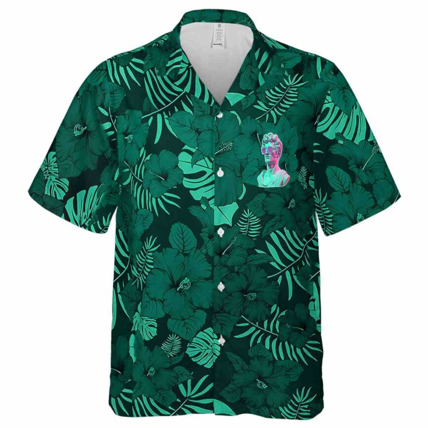 Vaporwave Monochrome Floral Hawaiian Shirt Fashion forward