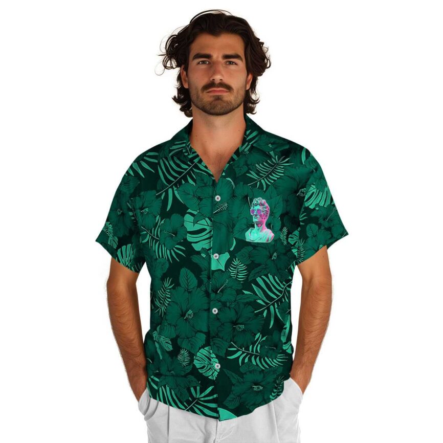 Vaporwave Monochrome Floral Hawaiian Shirt New Arrival